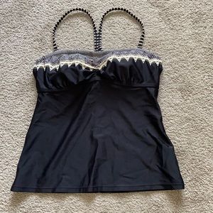 ATHLETA black tankini swim top